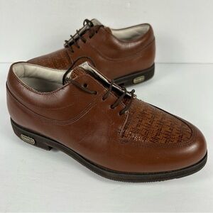 Vintage FootJoy Europa Chestnut Leather Derby Golf Shoes Mens 5.5